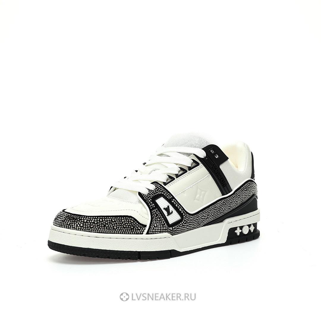 Louis Vuitton LV Trainer "Black White Swarovski" 1ABM08 Sneakers