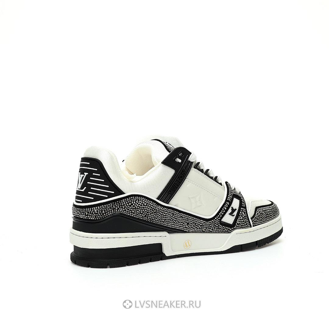 Louis Vuitton LV Trainer "Black White Swarovski" 1ABM08 Sneakers