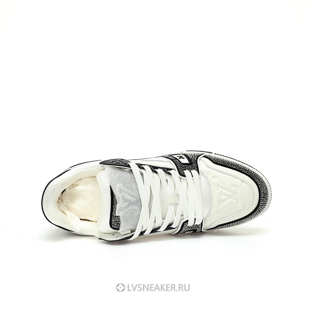 Louis Vuitton LV Trainer "Black White Swarovski" 1ABM08 Sneakers