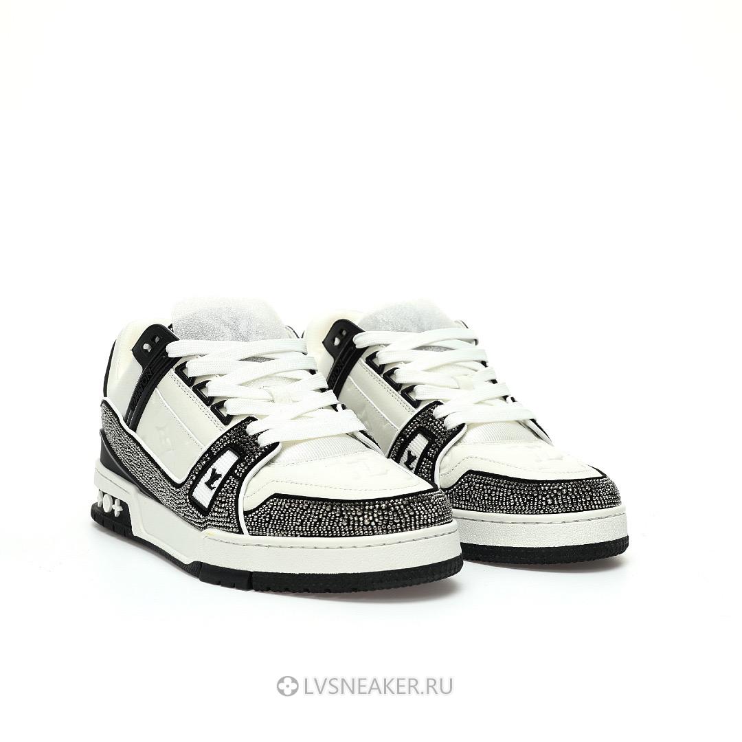 Louis Vuitton LV Trainer "Black White Swarovski" 1ABM08 Sneakers