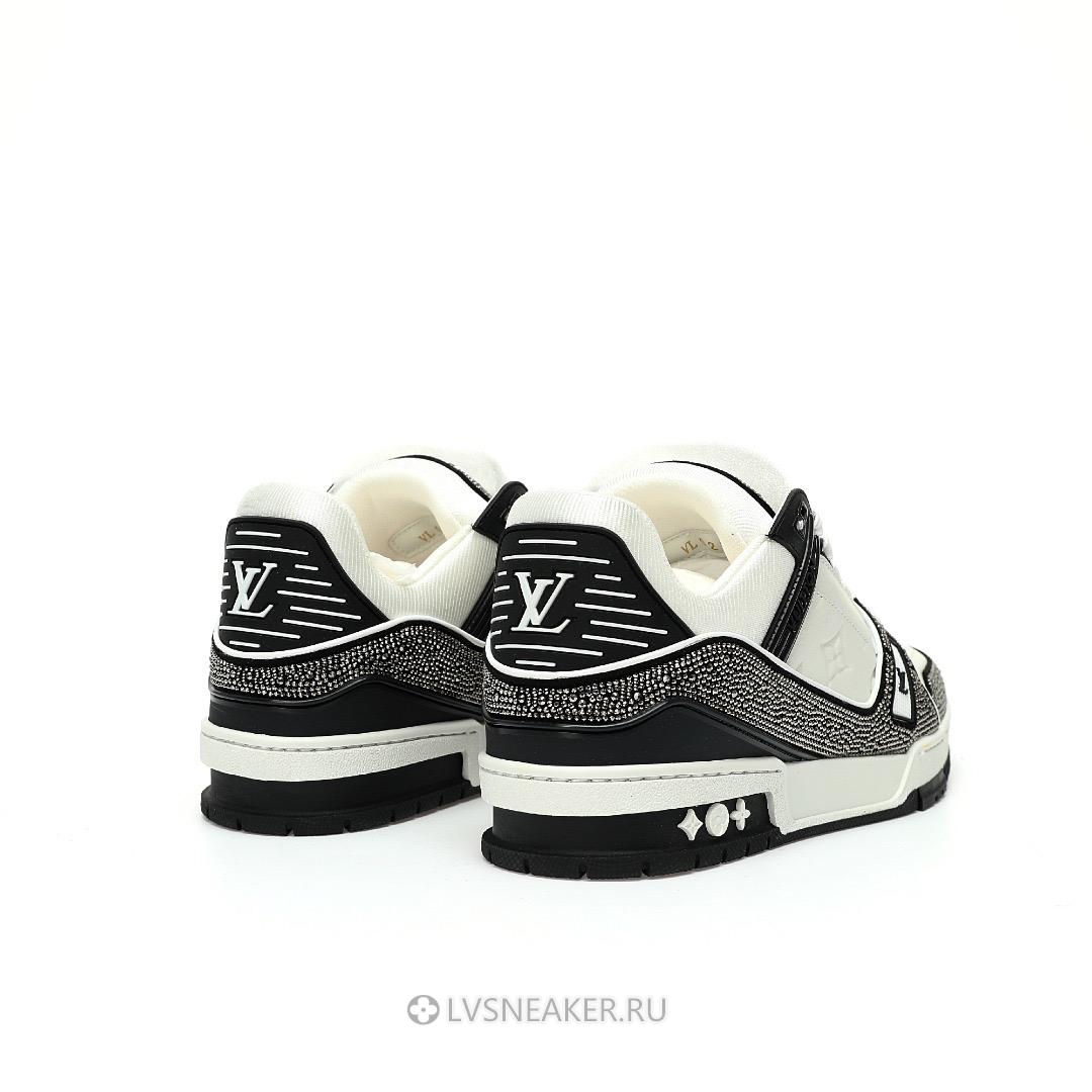 Louis Vuitton LV Trainer "Black White Swarovski" 1ABM08 Sneakers