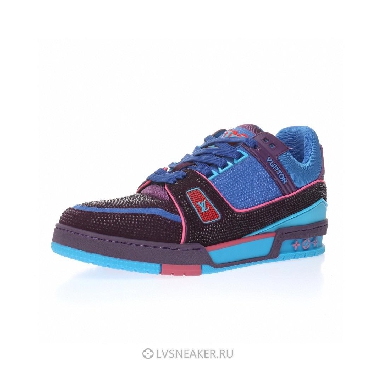 Louis Vuitton LV Trainer "Blue Purple with Crystals" 1A9JWH Sneakers