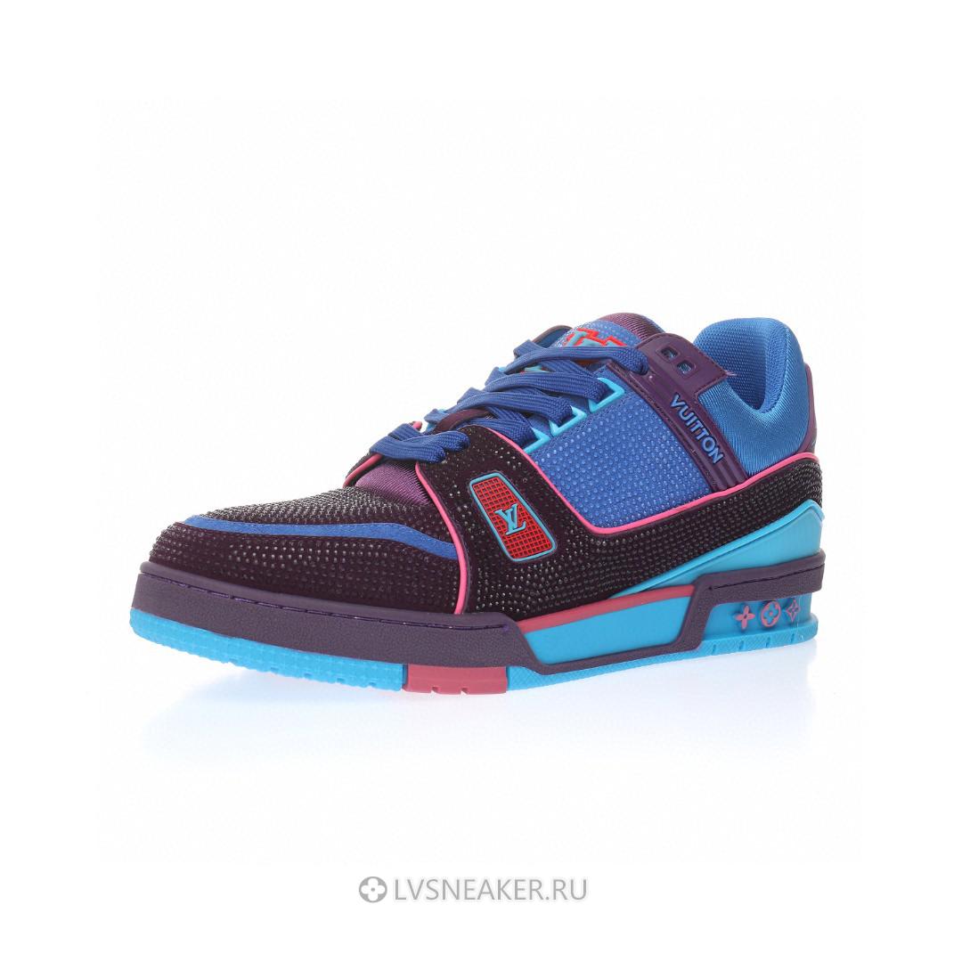Louis Vuitton LV Trainer "Blue Purple with Crystals" 1A9JWH Sneakers