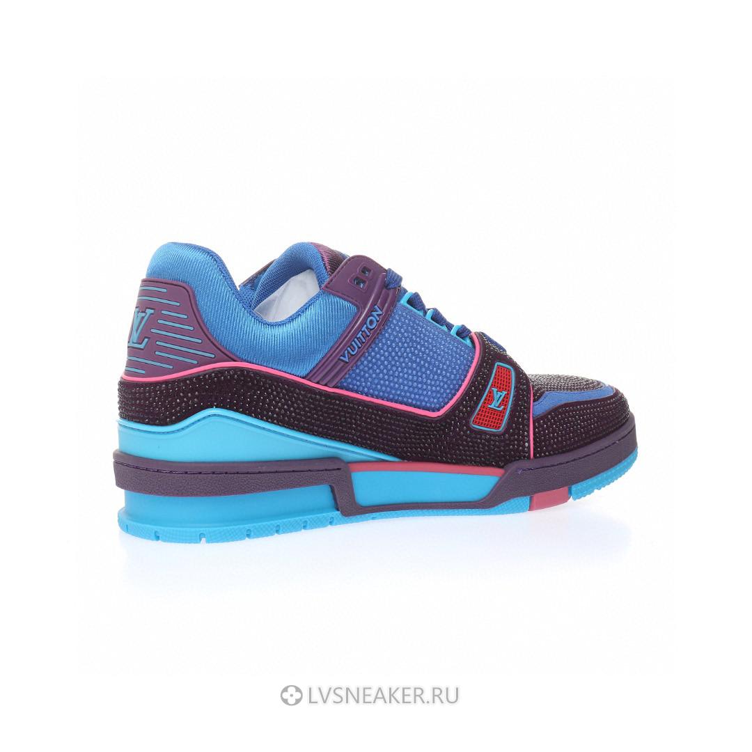 Louis Vuitton LV Trainer "Blue Purple with Crystals" 1A9JWH Sneakers