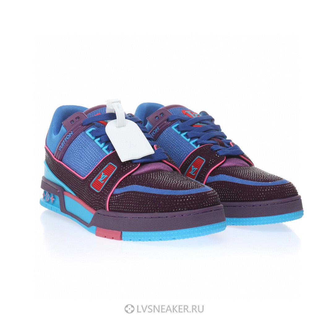 Louis Vuitton LV Trainer "Blue Purple with Crystals" 1A9JWH Sneakers