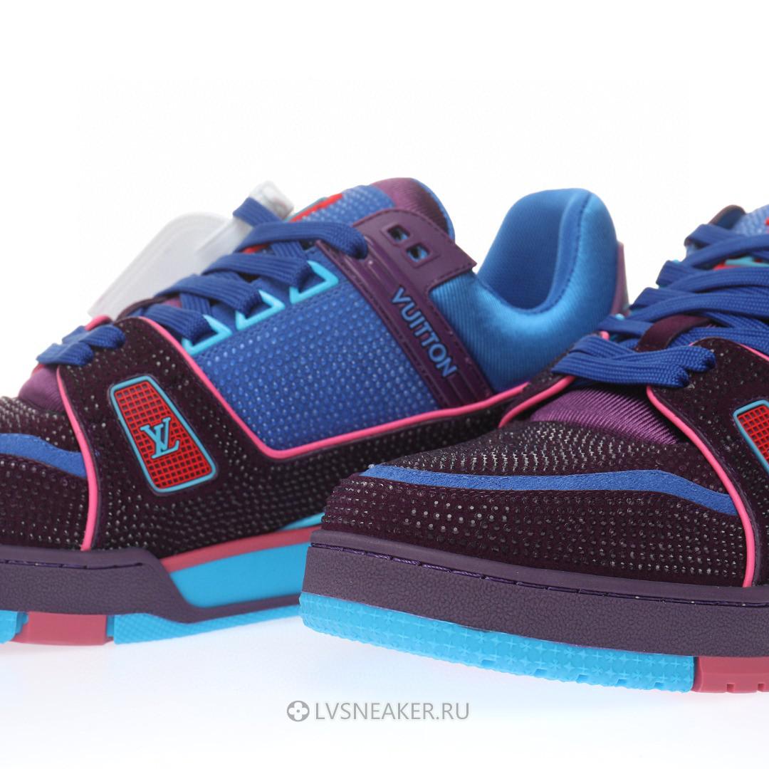 Louis Vuitton LV Trainer "Blue Purple with Crystals" 1A9JWH Sneakers