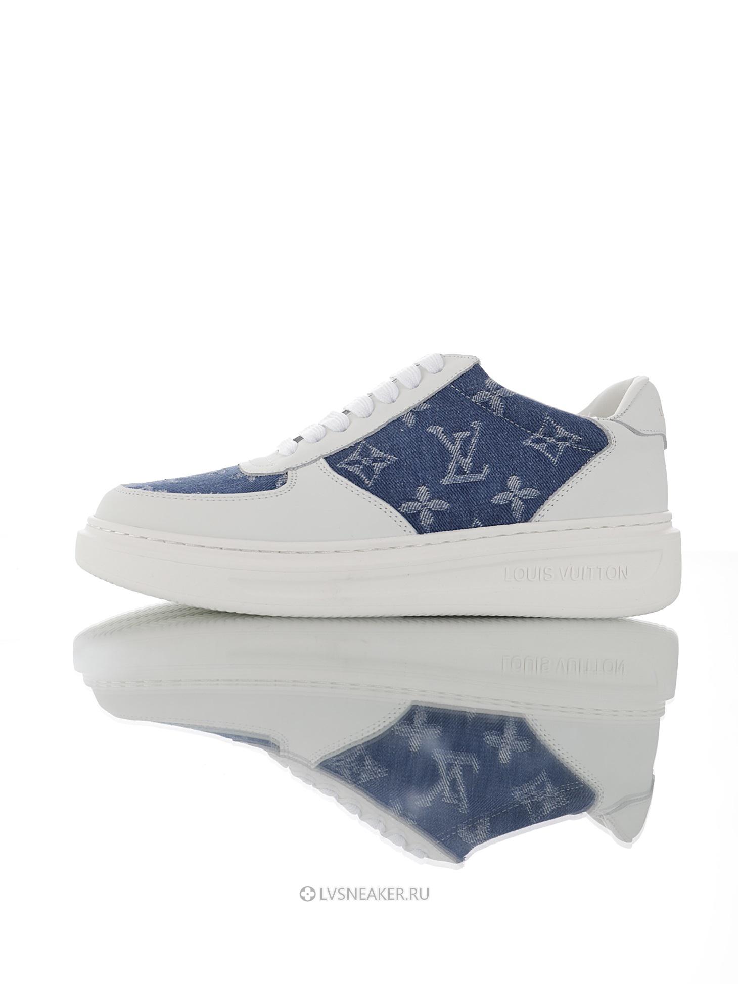 Louis Vuitton LV Beverly Hills "White with Blue Denim Monogram" 1AA47X-2 Sneakers