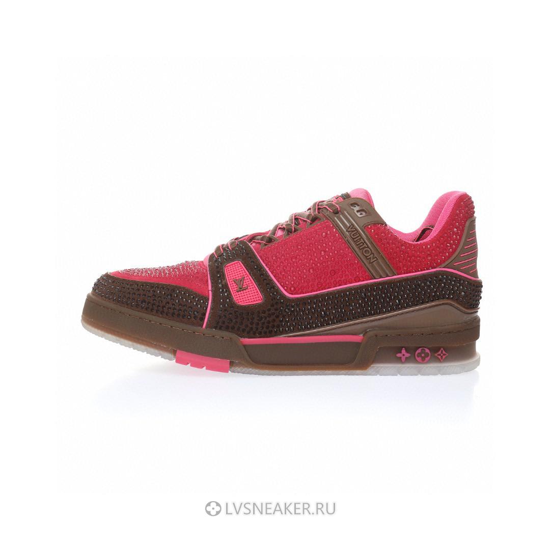 Louis Vuitton LV Trainer "Crystal Pink and Brown" 1A8Z6Y Sneakers