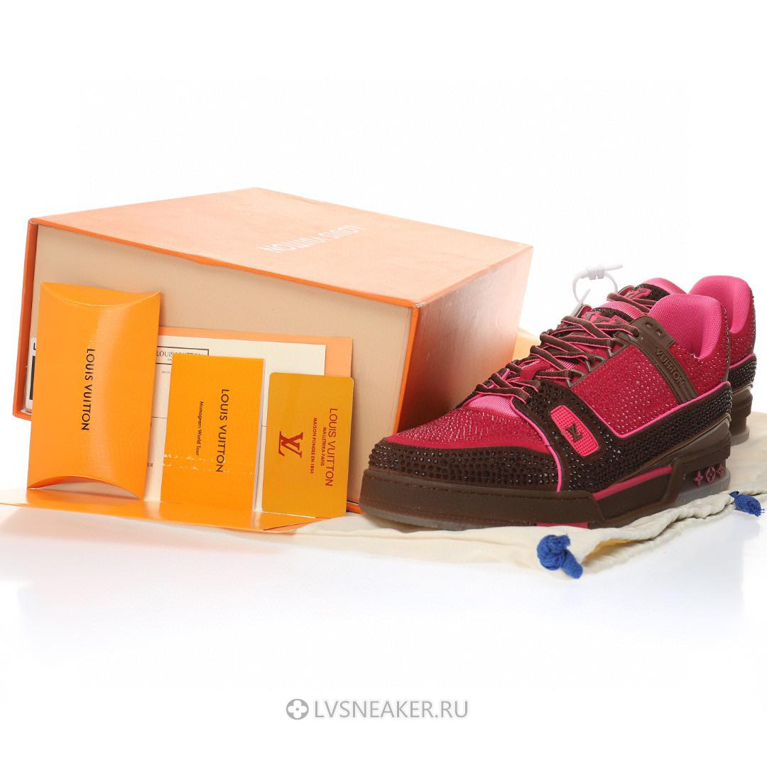 Louis Vuitton LV Trainer "Crystal Pink and Brown" 1A8Z6Y Sneakers