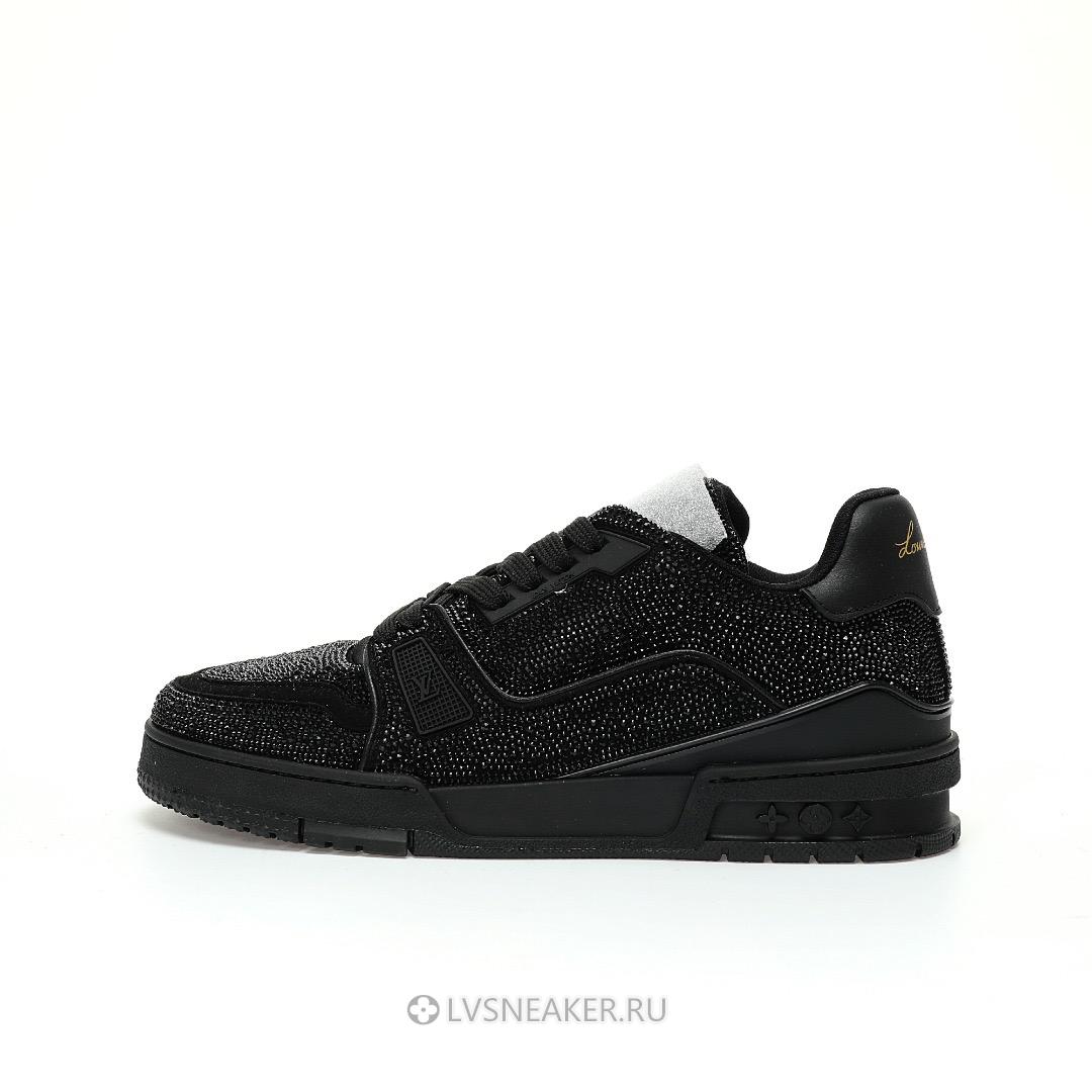 Louis Vuitton LV Trainer "Black Rhinestones" 1A815L-2 Sneakers