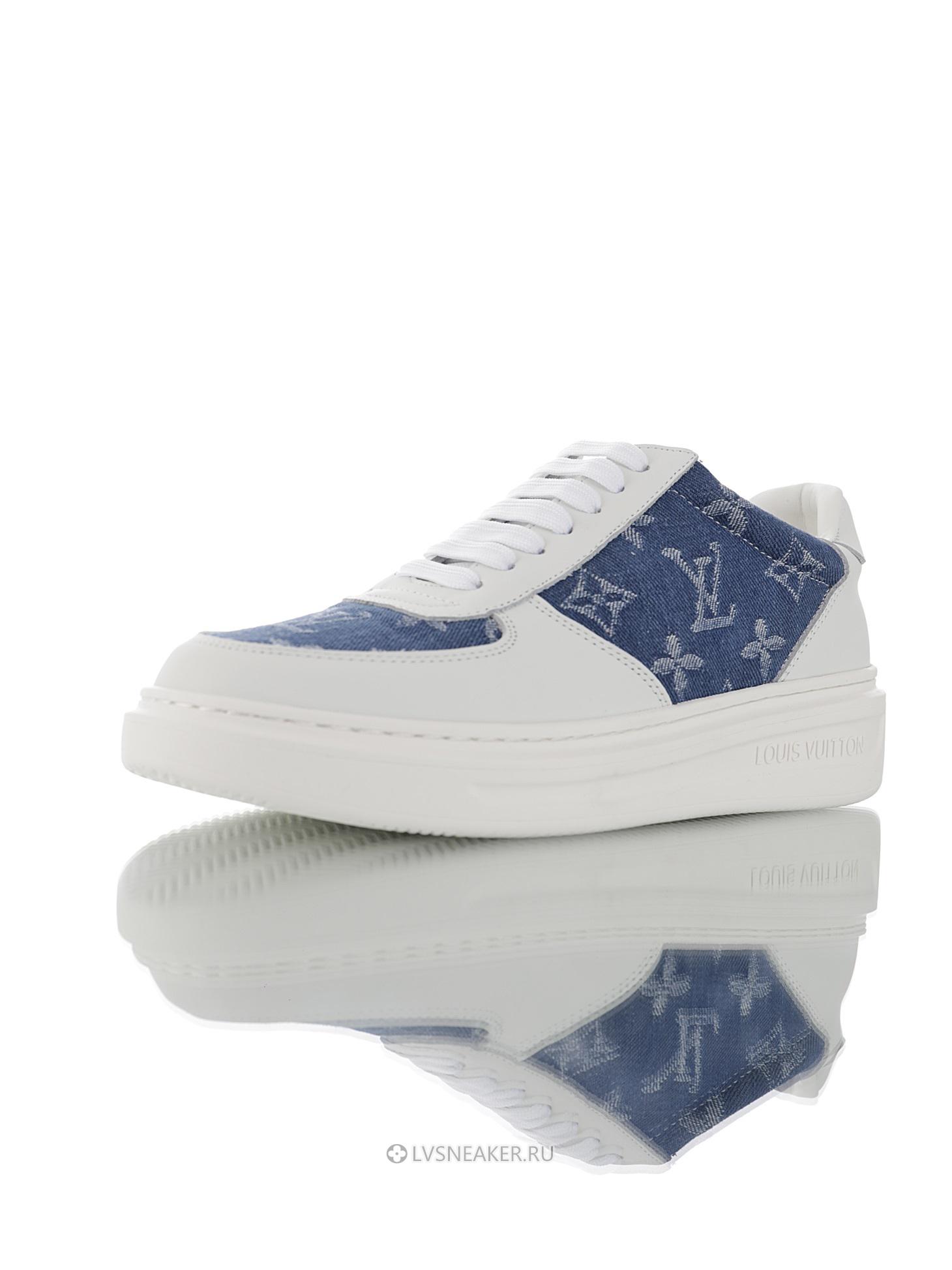 Louis Vuitton LV Beverly Hills "White with Blue Denim Monogram" 1AA47X-2 Sneakers