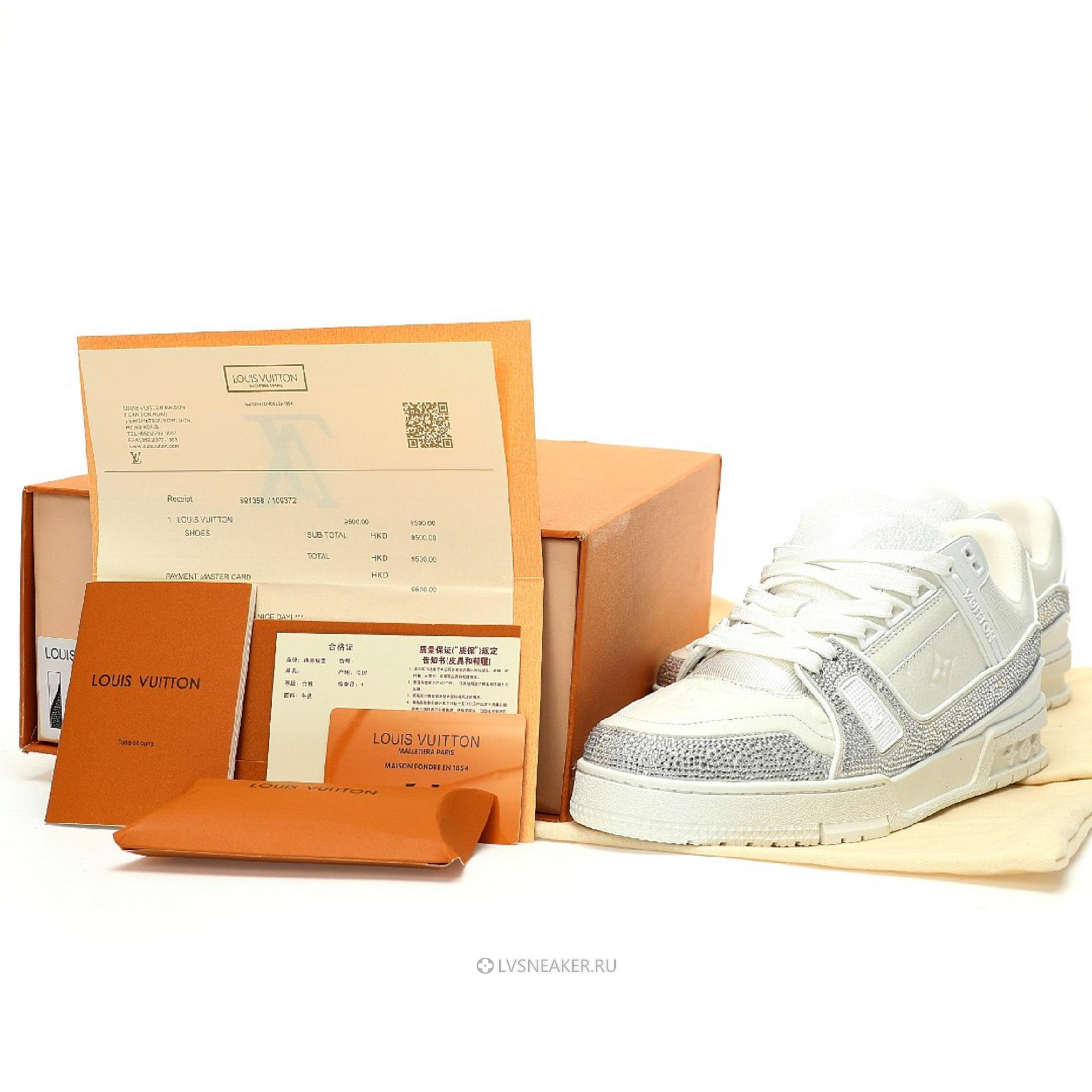 Louis Vuitton LV Trainer "White Crystals" 1AHTNL-2 Sneakers