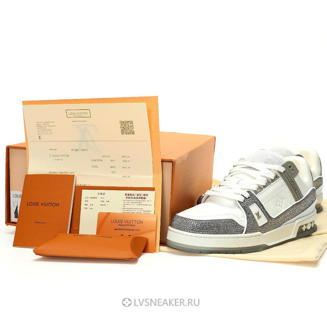 Louis Vuitton LV Trainer "Khaki Crystals" 1AARH6-2 Sneakers
