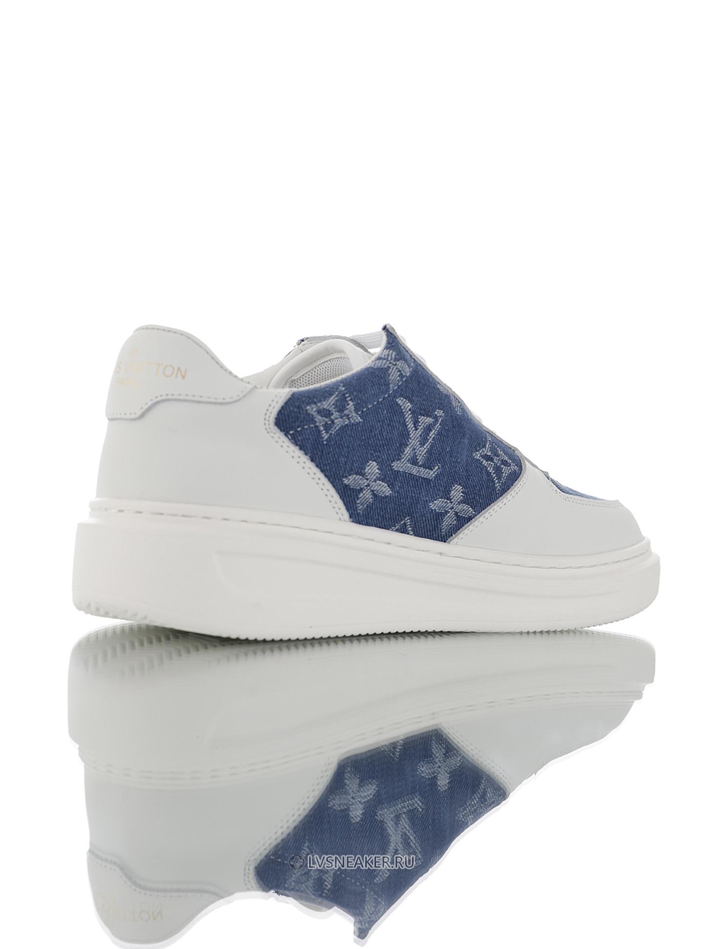 Louis Vuitton LV Beverly Hills "White with Blue Denim Monogram" 1AA47X-2 Sneakers