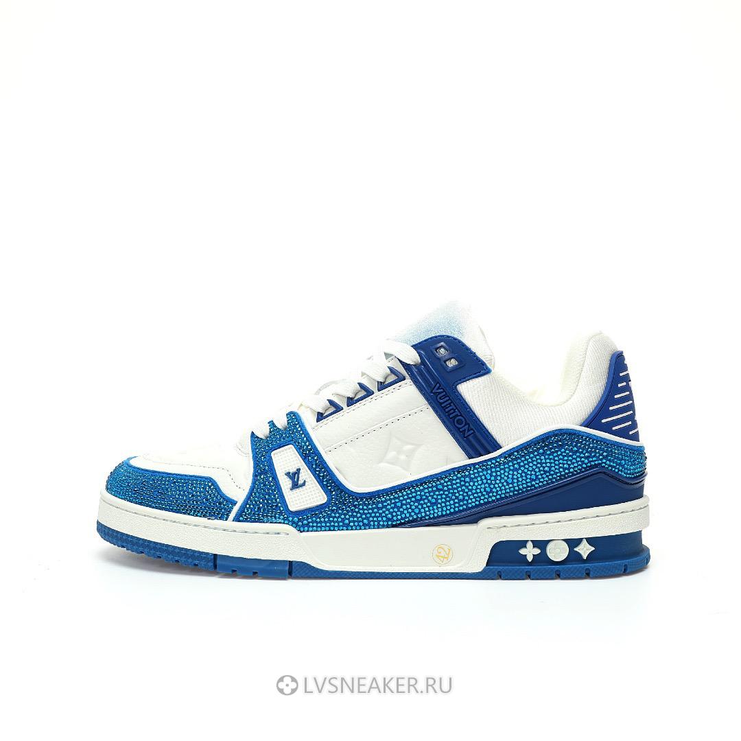 Louis Vuitton LV Trainer "Blue Crystals" 1AC5AL-2 Sneakers
