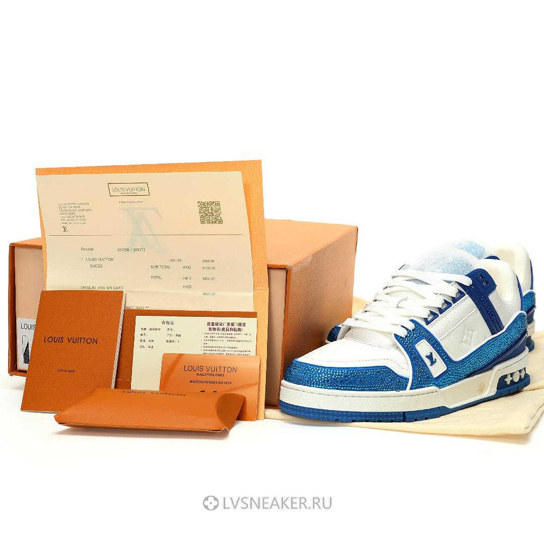 Louis Vuitton LV Trainer "Blue Crystals" 1AC5AL-2 Sneakers