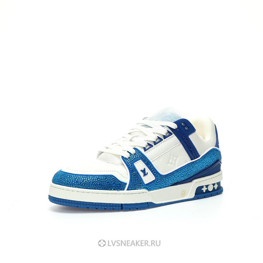 Louis Vuitton LV Trainer "Blue Crystals" 1AC5AL-2 Sneakers