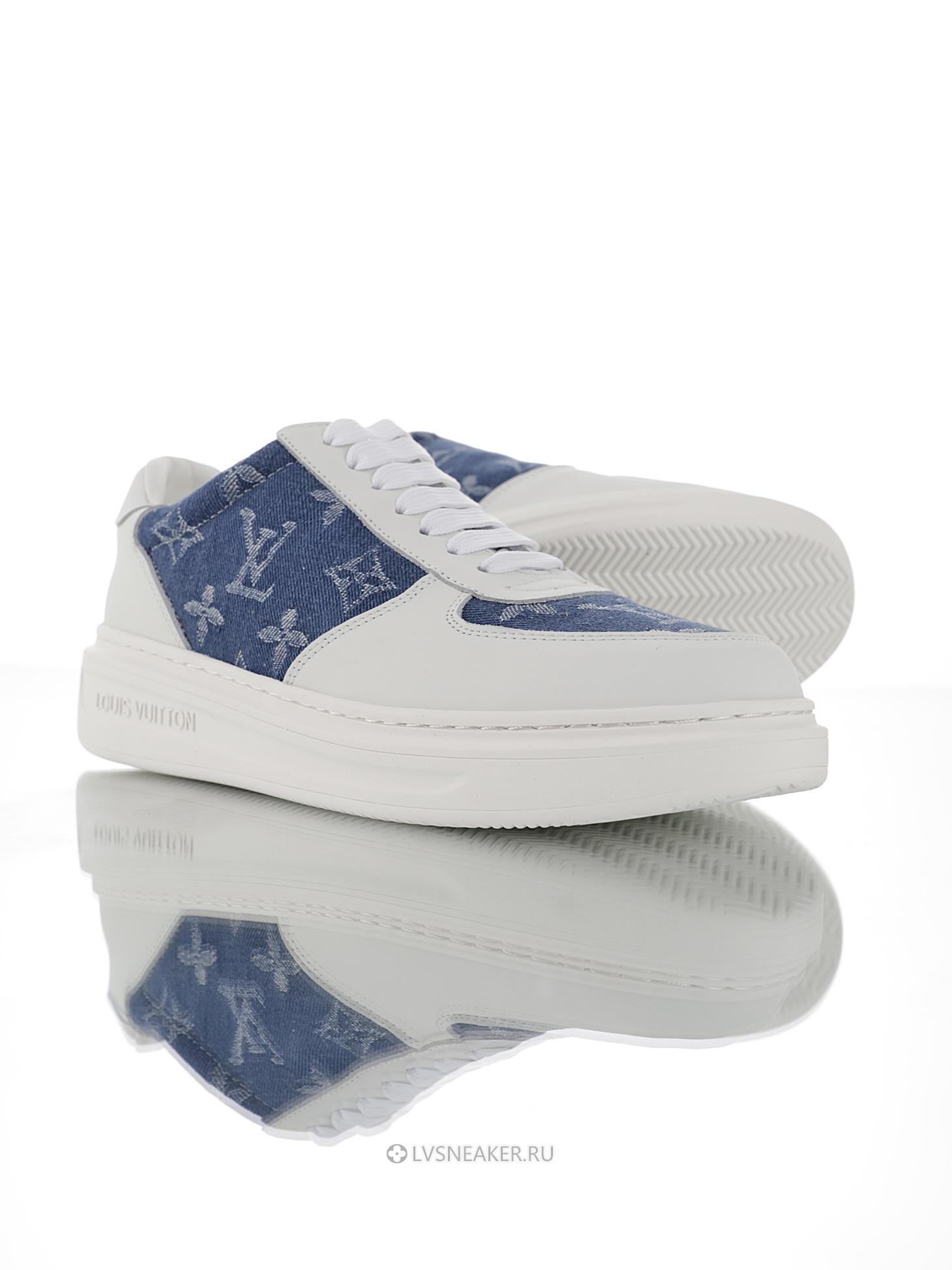 Louis Vuitton LV Beverly Hills "White with Blue Denim Monogram" 1AA47X-2 Sneakers