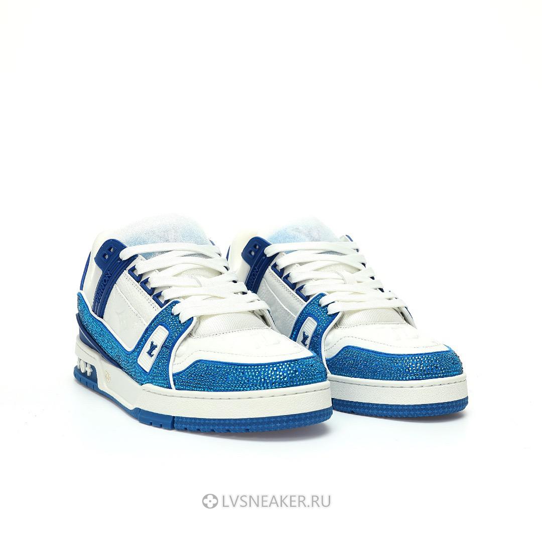 Louis Vuitton LV Trainer "Blue Crystals" 1AC5AL-2 Sneakers