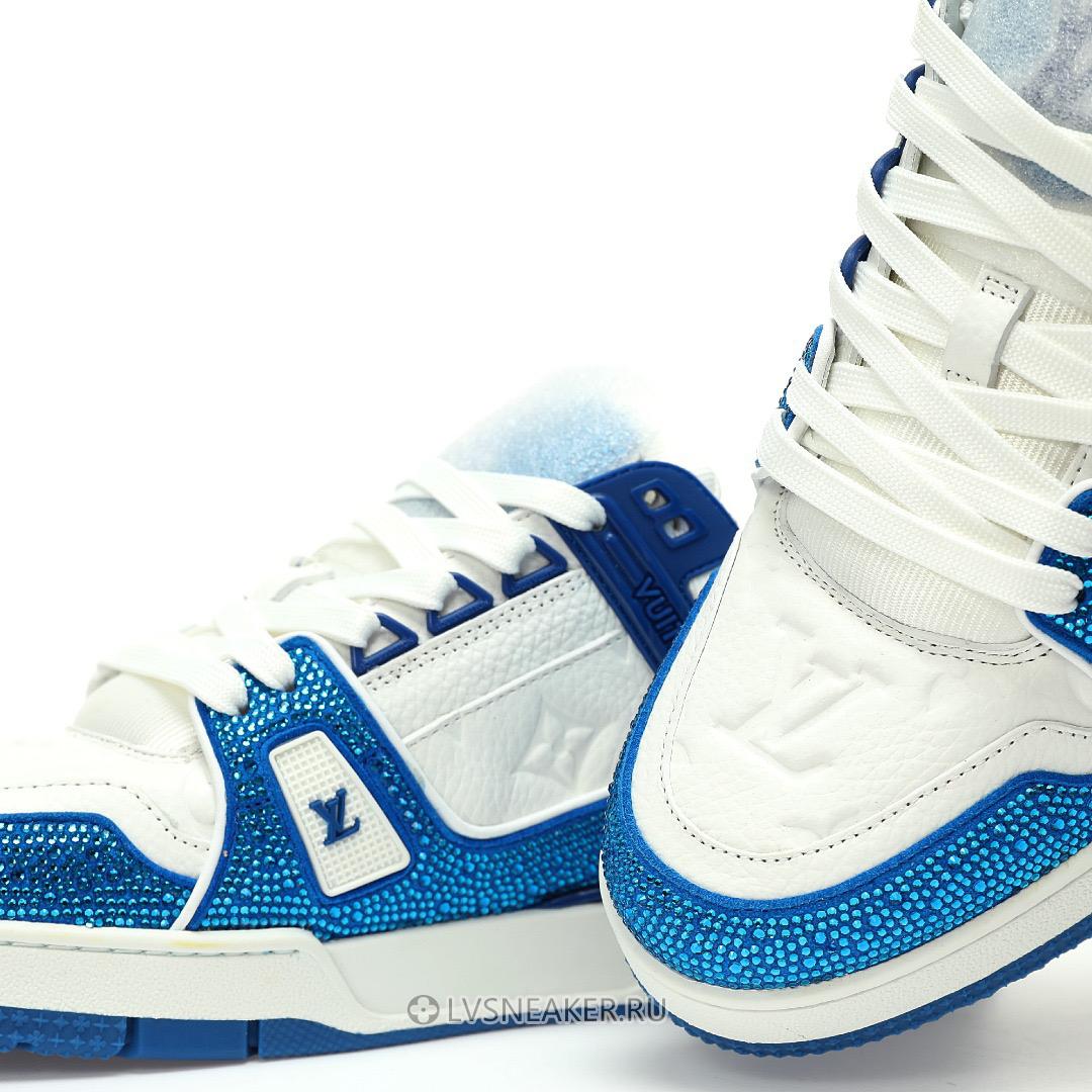 Louis Vuitton LV Trainer "Blue Crystals" 1AC5AL-2 Sneakers