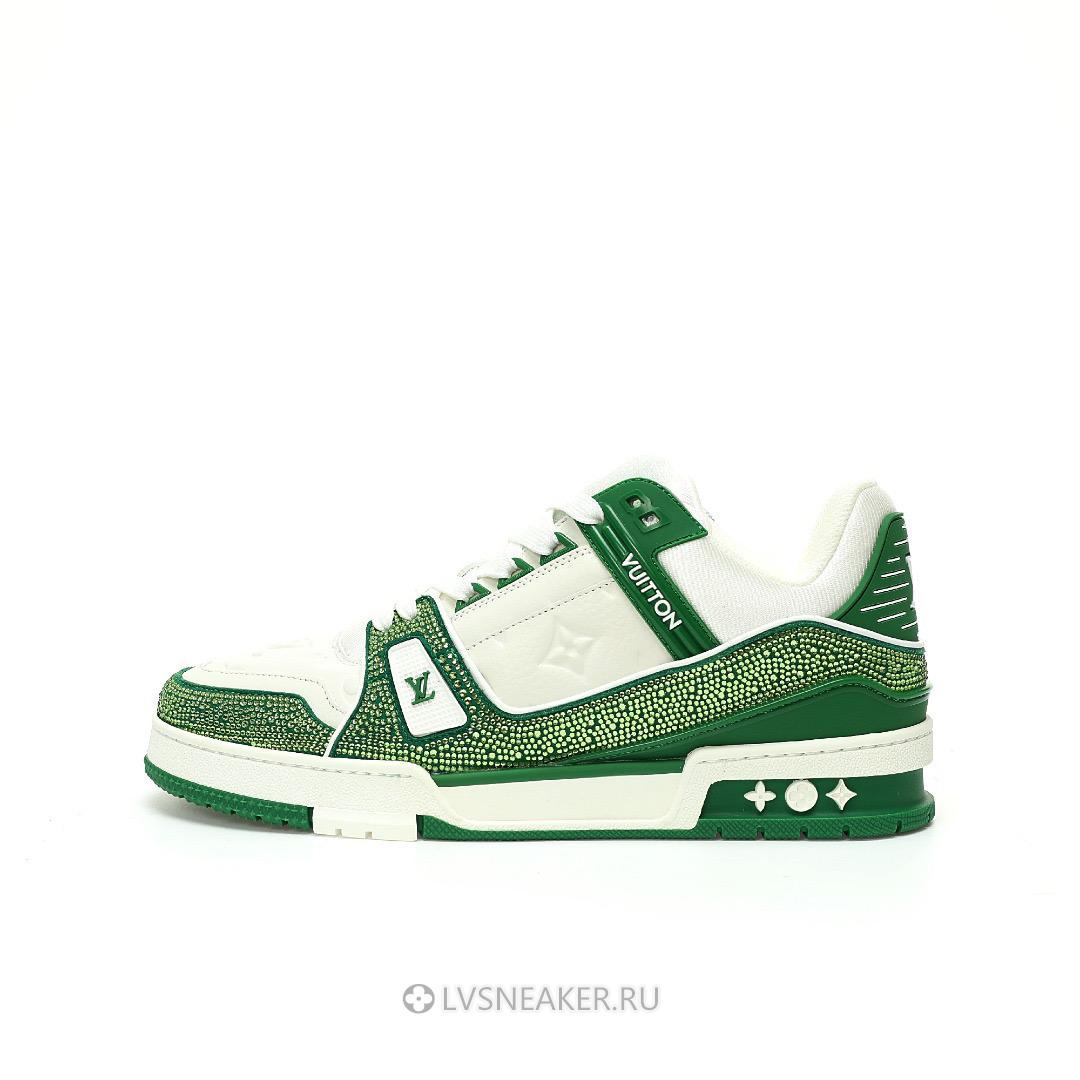 Louis Vuitton LV Trainer "Green Crystals" 1AARLE-2 Sneakers