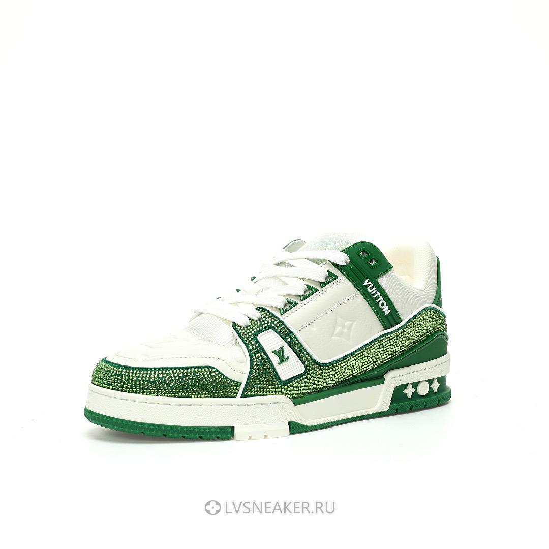 Louis Vuitton LV Trainer "Green Crystals" 1AARLE-2 Sneakers