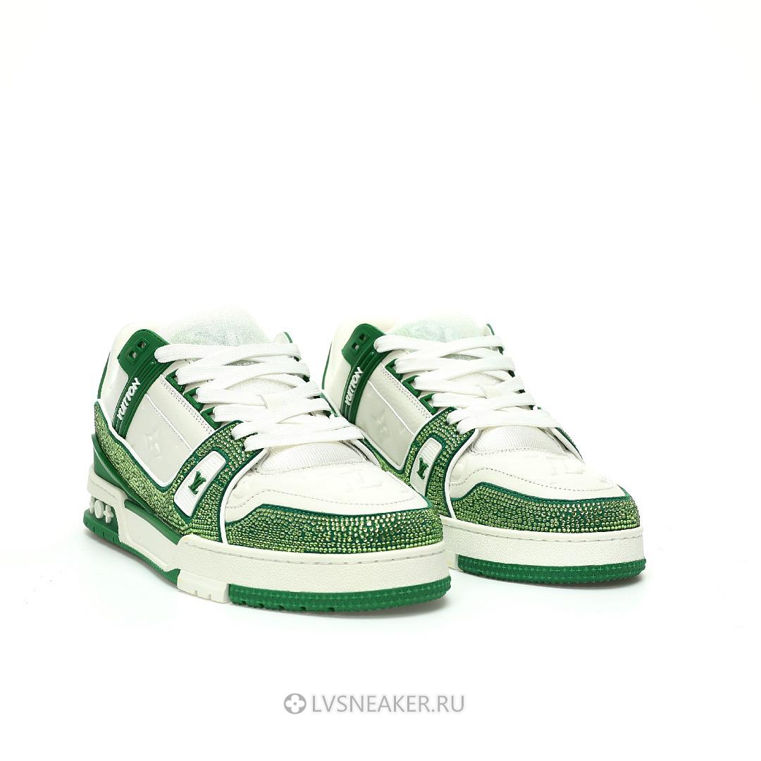 Louis Vuitton LV Trainer "Green Crystals" 1AARLE-2 Sneakers