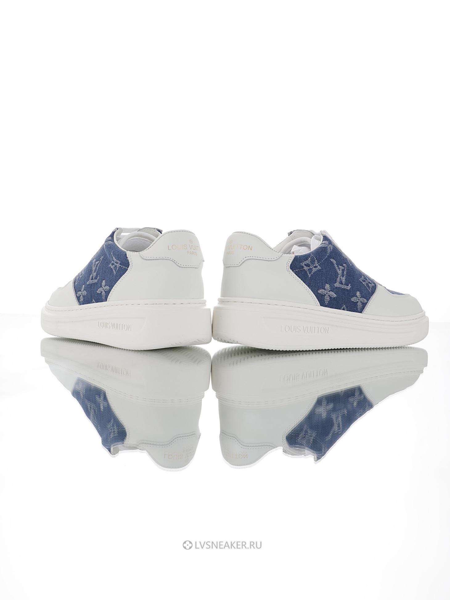 Louis Vuitton LV Beverly Hills "White with Blue Denim Monogram" 1AA47X-2 Sneakers