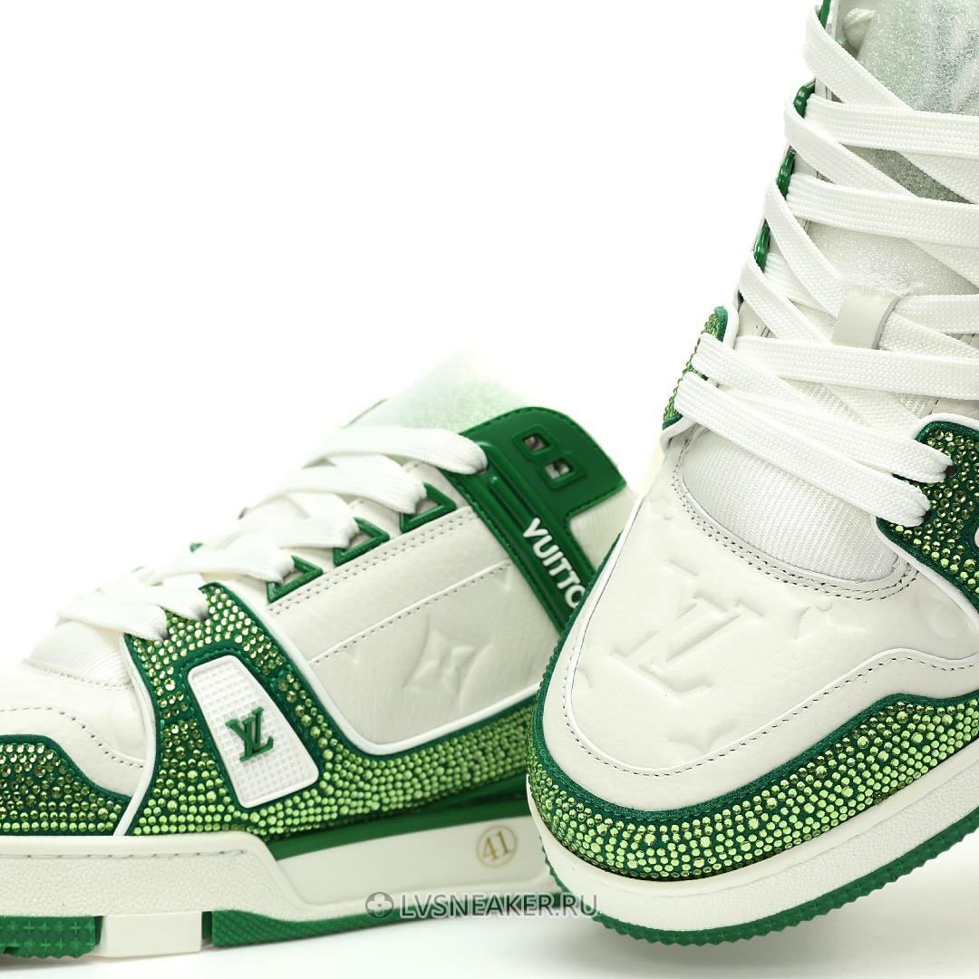 Louis Vuitton LV Trainer "Green Crystals" 1AARLE-2 Sneakers