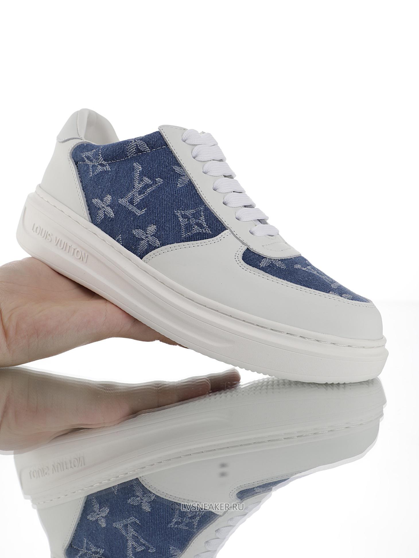Louis Vuitton LV Beverly Hills "White with Blue Denim Monogram" 1AA47X-2 Sneakers