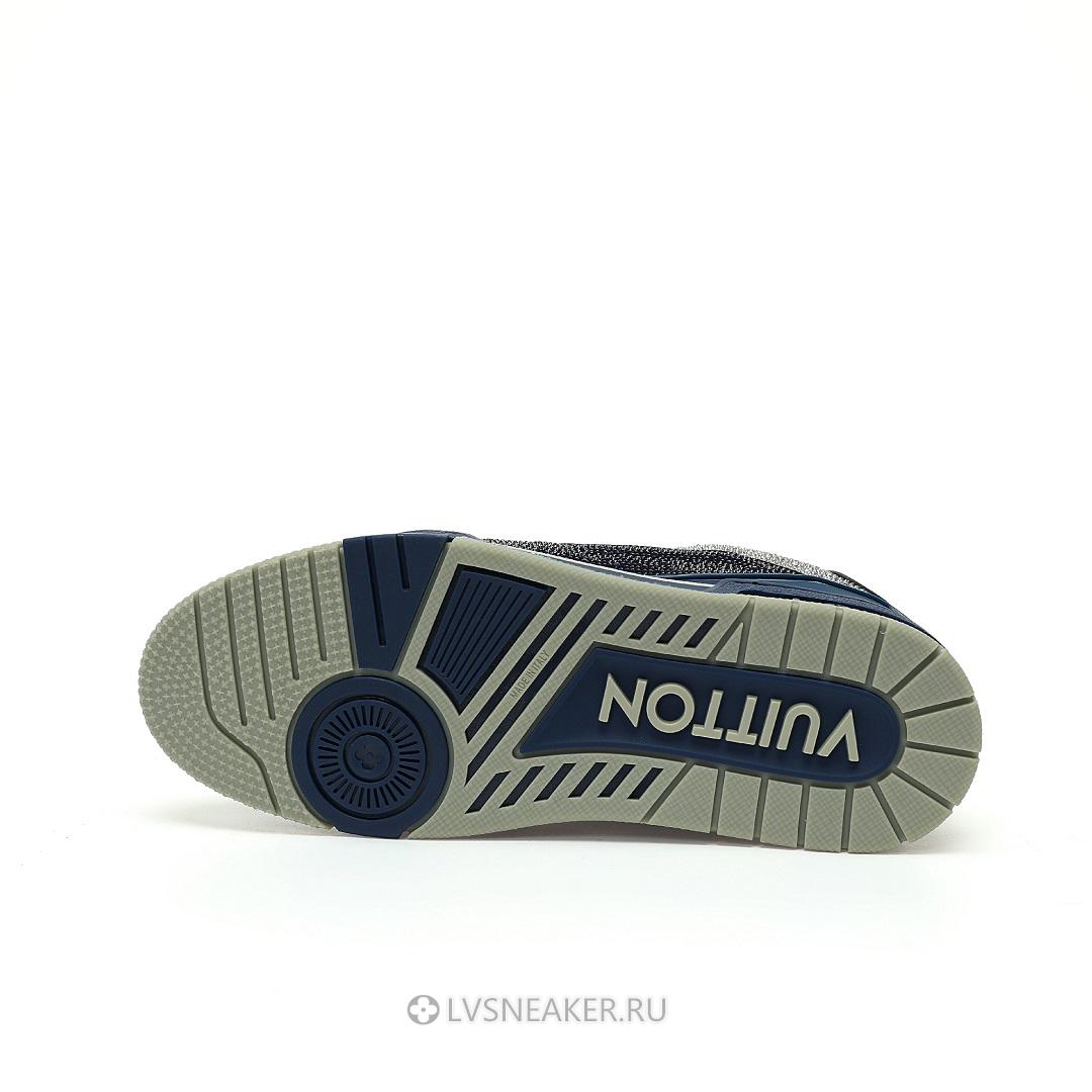 Louis Vuitton LV Trainer "Grey Blue Crystals" 1AA6QZ-2 Sneakers