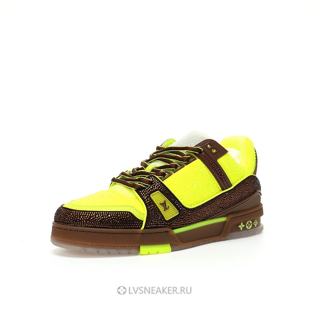 Louis Vuitton LV Trainer "Yellow Brown Crystals" 1A8Z6K-2 Sneakers