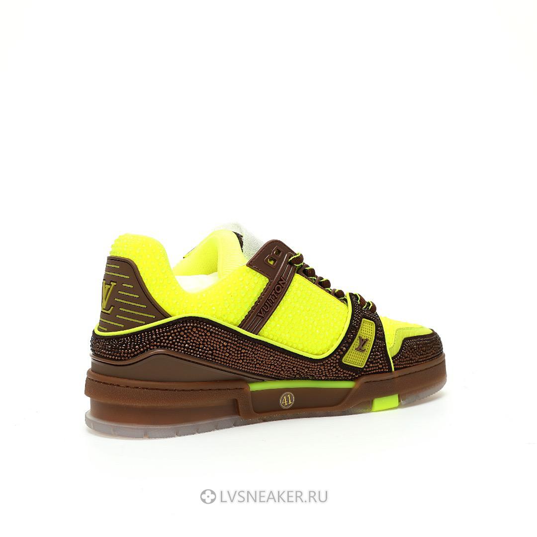 Louis Vuitton LV Trainer "Yellow Brown Crystals" 1A8Z6K-2 Sneakers