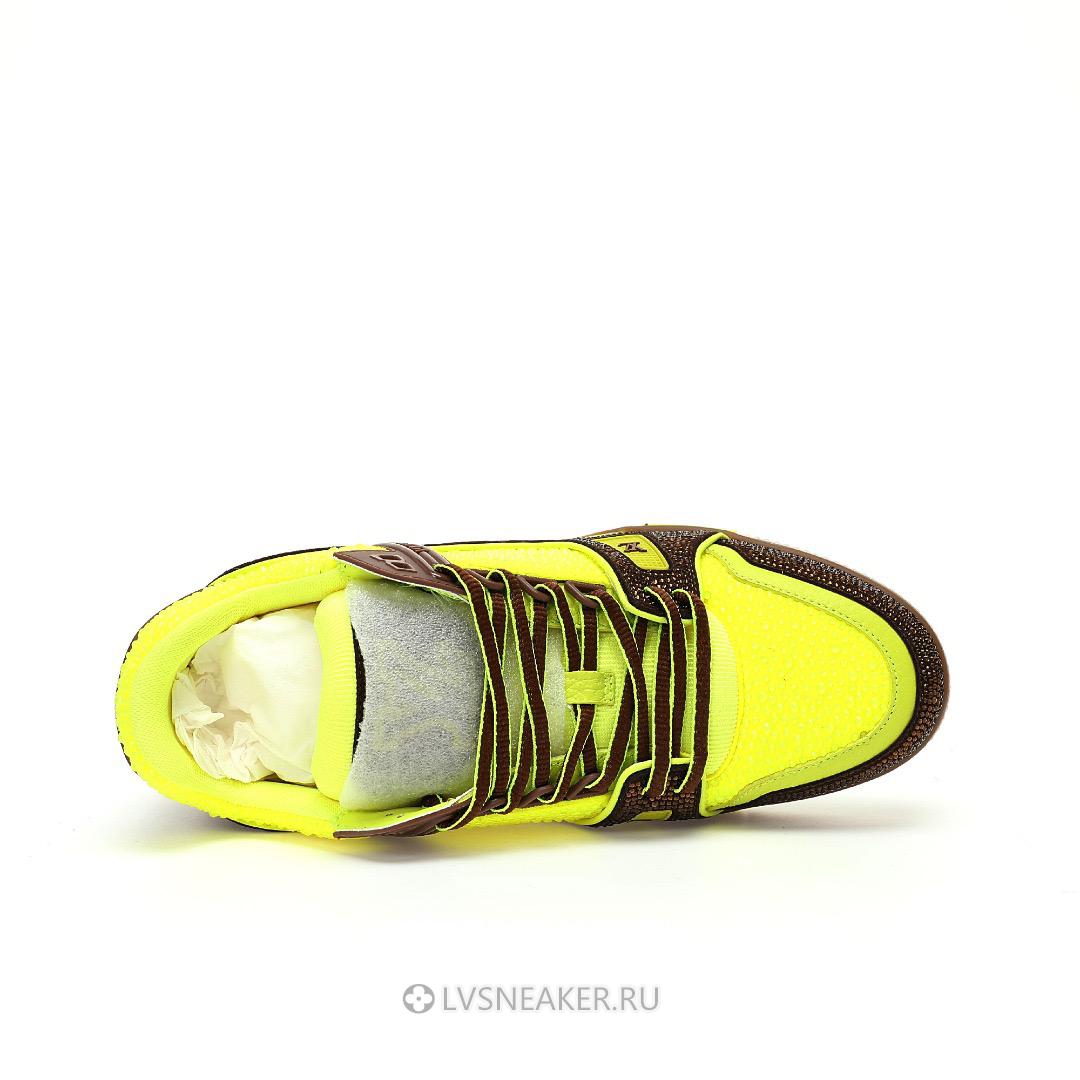 Louis Vuitton LV Trainer "Yellow Brown Crystals" 1A8Z6K-2 Sneakers