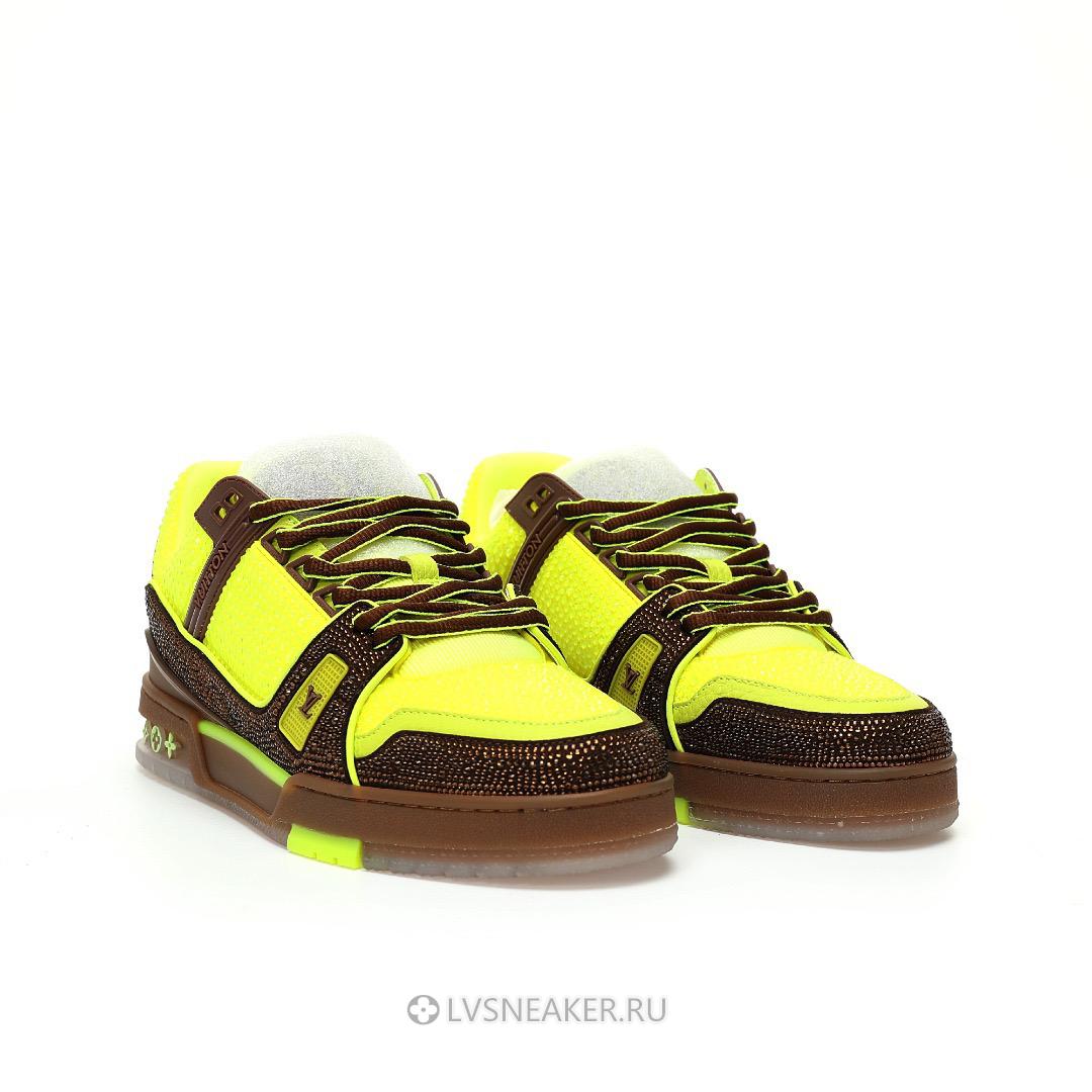 Louis Vuitton LV Trainer "Yellow Brown Crystals" 1A8Z6K-2 Sneakers