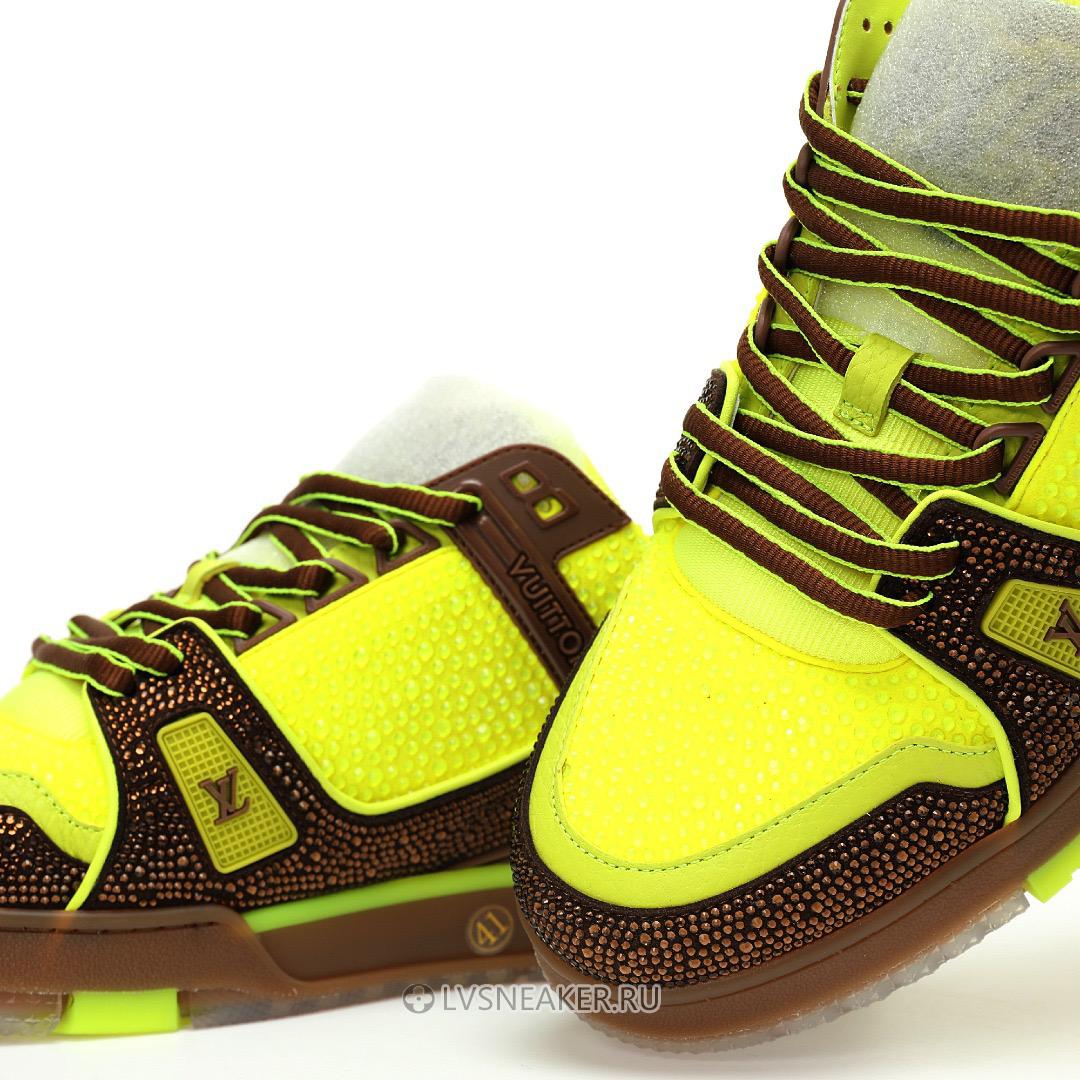 Louis Vuitton LV Trainer "Yellow Brown Crystals" 1A8Z6K-2 Sneakers