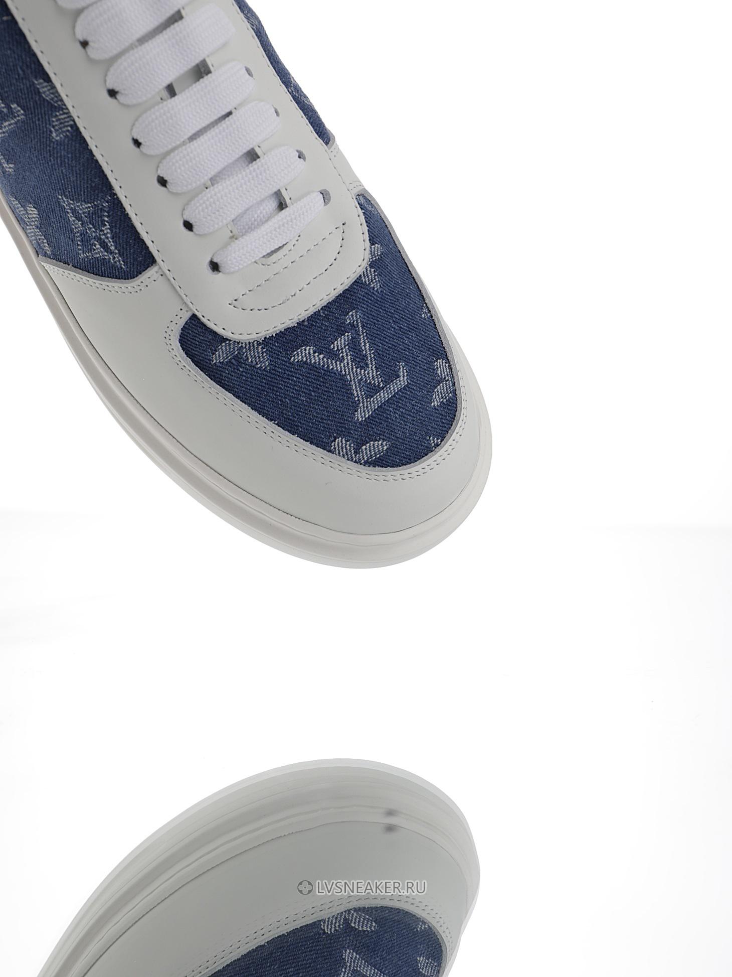 Louis Vuitton LV Beverly Hills "White with Blue Denim Monogram" 1AA47X-2 Sneakers