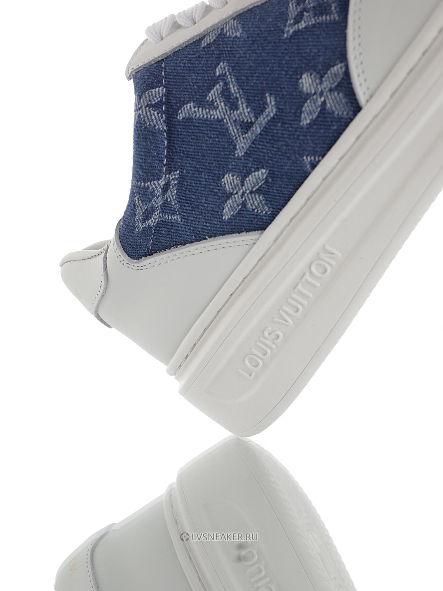 Louis Vuitton LV Beverly Hills "White with Blue Denim Monogram" 1AA47X-2 Sneakers