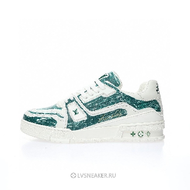 Louis Vuitton LV Trainer "White Green Colored" 1ABLX3 Sneakers