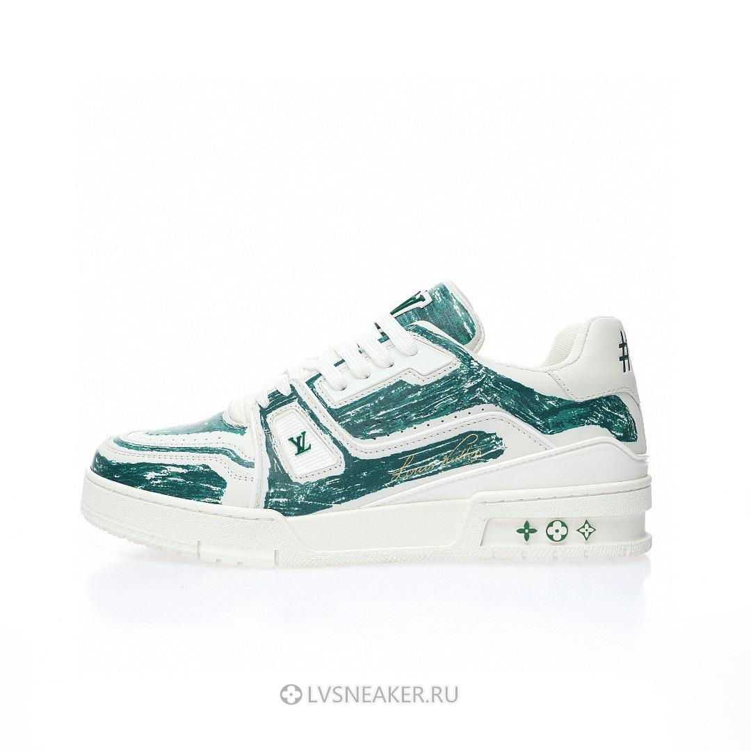 Louis Vuitton LV Trainer "White Green Colored" 1ABLX3 Sneakers
