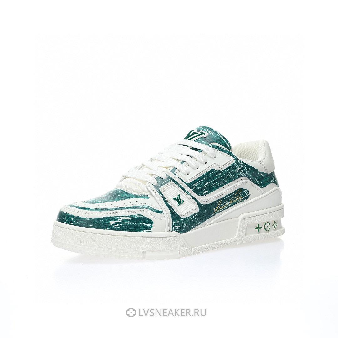 Louis Vuitton LV Trainer "White Green Colored" 1ABLX3 Sneakers