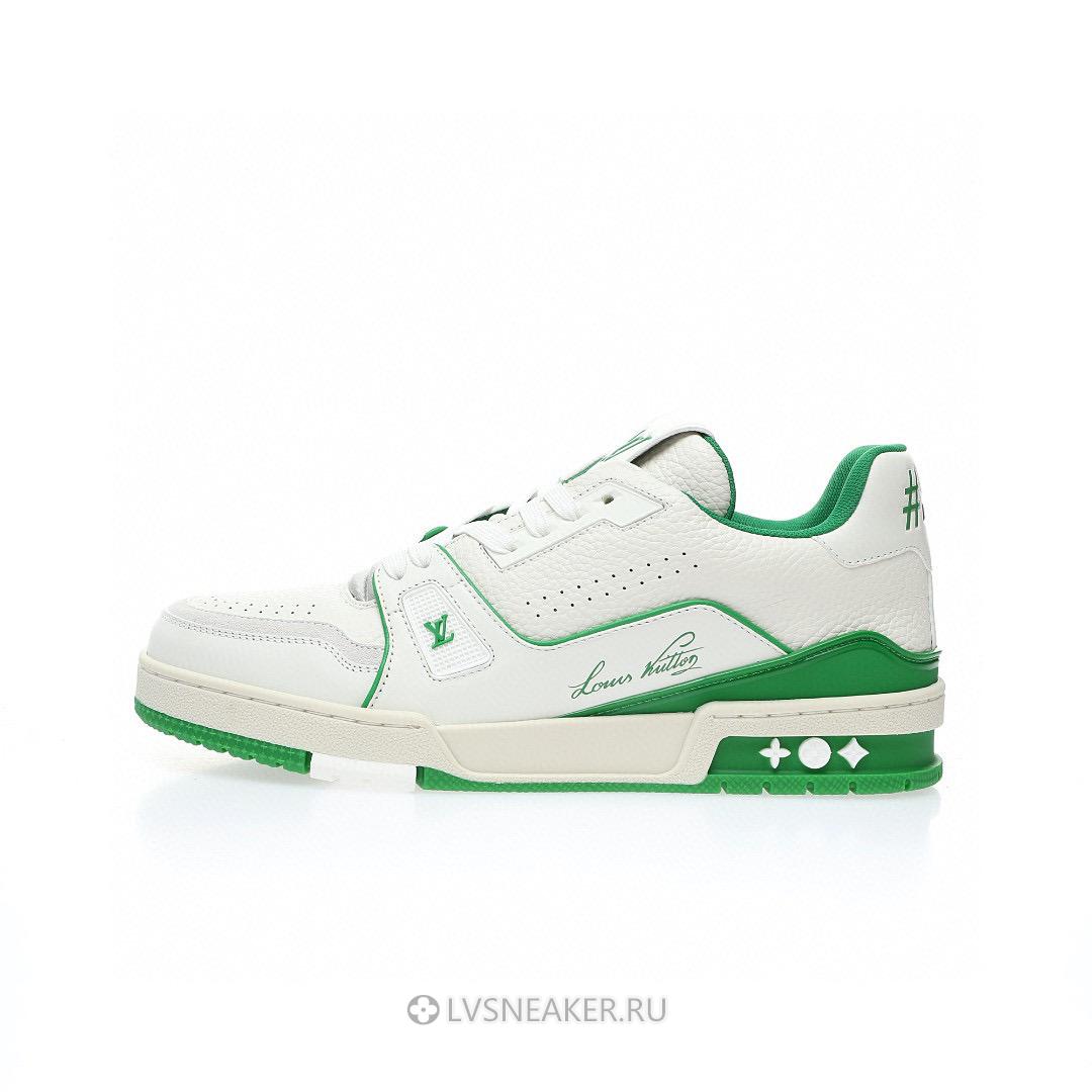 Louis Vuitton LV Trainer "#54 Signature White Green" 1ABNIS Sneakers