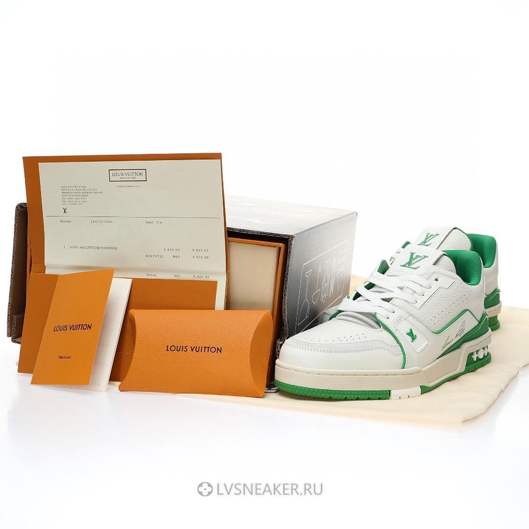 Louis Vuitton LV Trainer "#54 Signature White Green" 1ABNIS Sneakers