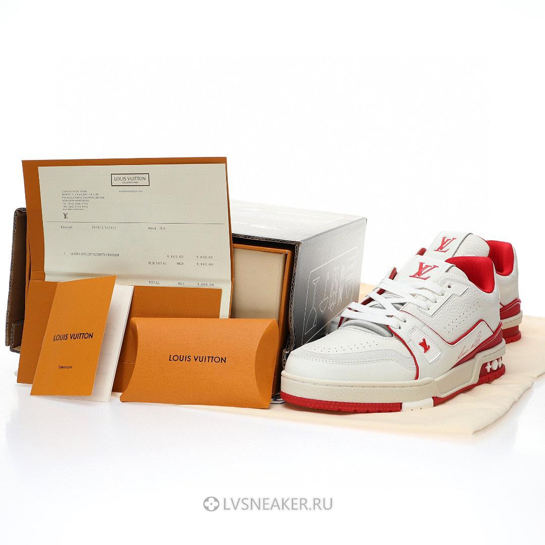Louis Vuitton LV Trainer "White Red" 1ABFBK Sneakers