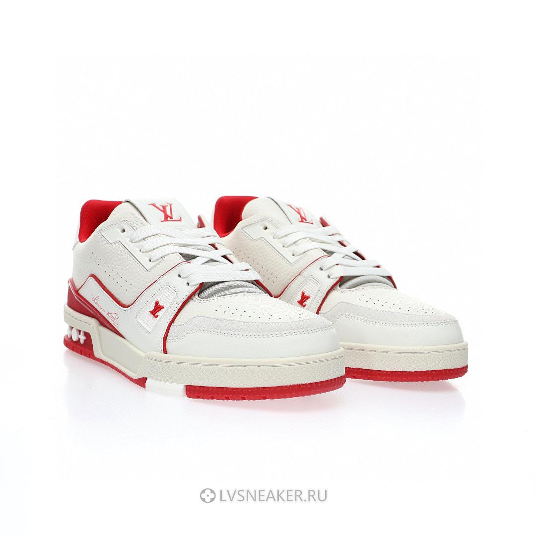 Louis Vuitton LV Trainer "White Red" 1ABFBK Sneakers