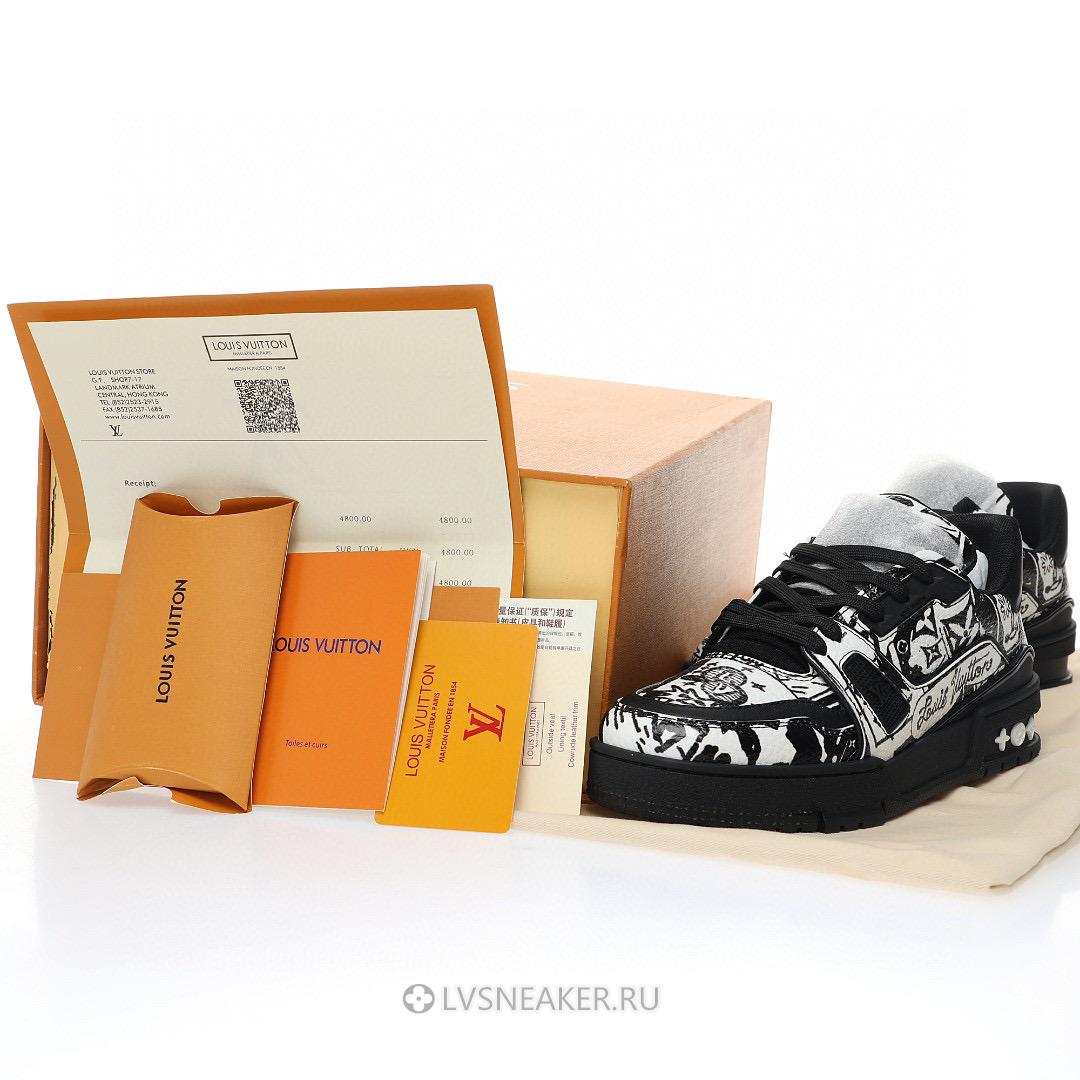 Louis Vuitton LV Trainer "Comic Motifs Black White" 1AB9WY Sneakers
