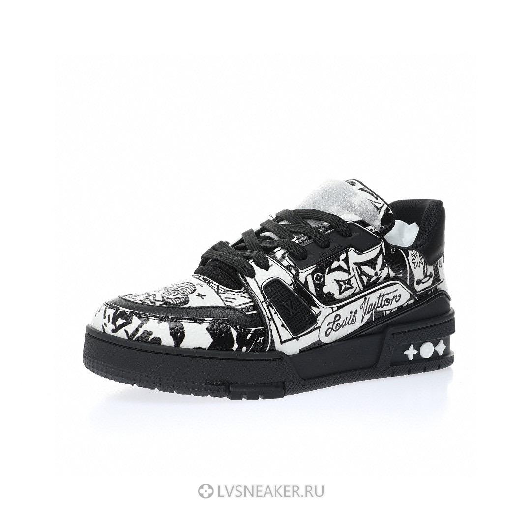 Louis Vuitton LV Trainer "Comic Motifs Black White" 1AB9WY Sneakers