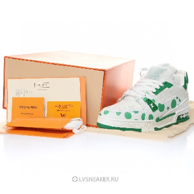 Louis Vuitton LV x Yayoi Kusama Trainer "Infinity Dots - Green" 1AB8KJ Sneakers