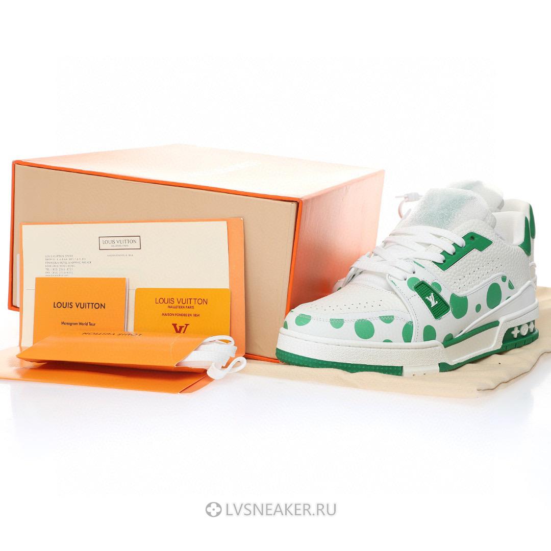 Louis Vuitton LV x Yayoi Kusama Trainer "Infinity Dots - Green" 1AB8KJ Sneakers