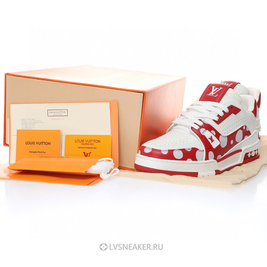 Louis Vuitton LV x Yayoi Kusama Trainer "White Red" 1AB8J7 Sneakers